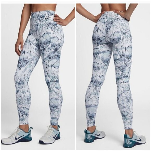 Nike Power Dri-Fit Diamond Print Training Leggings - Picture 1 of 7